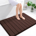 OLANLY Memory Foam Bath Mat 40x32, Super Soft Absorbent Bathroom Rugs, Quick Dry, Machine Washable Shower Floor Rugs, Bathmat Carpet, Bathroom Home Decor Accessories, Brown
