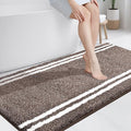 PURRUGS Bathroom Rug Non-Slip Machine Washable 30" x 60", Super Absorbent and Quick Dry Shaggy Microfiber Bath Mat, Extra Soft and Plush Bath Rug for Bathtub, Shower, and Sink, Brown