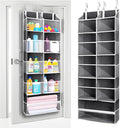 ULG Over the Door Organizer, 5-Tier Extra Large Hanging Storage with 10 Mesh Pockets, 100 lbs Capacity, Heavy Duty Door Organizer for Closet, Bedroom,Grey