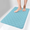 Yolife Bathtub Shower Mat Non Slip, Natural Rubber Bath Tub Floor Liner Mats with Strong Suction Cups for Inside Shower Bathroom, Machine Washable, Soft on Feet, 27.5 x 17 Inch, Blue