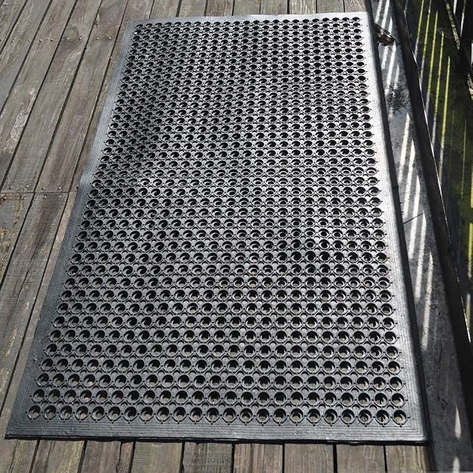Uniboho Outdoor Rubber Floor Mats Anti Slip Commercial Resturant Kitchen Mat Rubber Drainage Mat 35x24 Inch Heavy Duty Door Mat for Garage Garden Indoor Outside Industral Pool Entrance Bar Wet Area