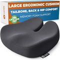 5 STARS UNITED Seat Cushion - Memory Foam Chair Cushion for Tailbone Pain Relief - Ergonomic Support for Coccyx, Sciatica & Butt - Office, Desk & Gaming Chair, Car Seat, Wheelchair, Dark Gray Mesh