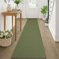 KOZYFLY Runners Rugs for Hallway 2x10, Washable Runner Rug, Woven Non Slip Kitchen Runner, Braided Entryway Rug, Floor Carpet for Entry, Aisle, Hall, Olive Green/Earthy Green