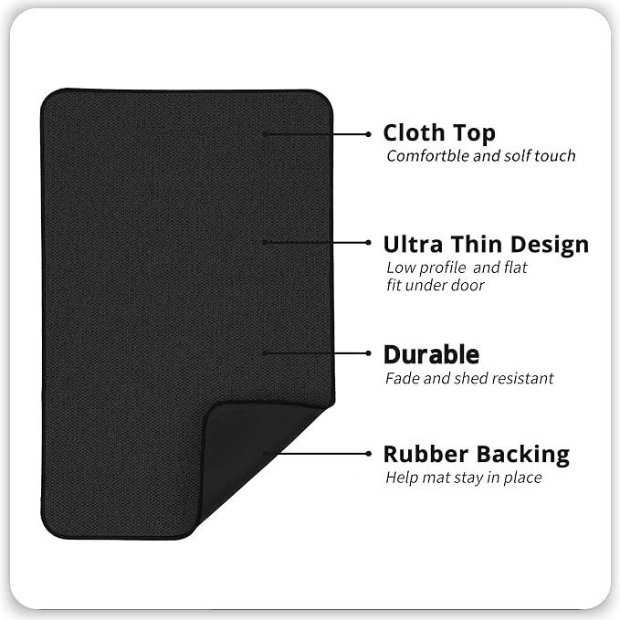 Bosap Bath Mat,Ultra Thin Bathroom Runner Rugs,Large Bath Mats for Bathroom,Quick Dry,Non-Slip,Machine Washable,Low Pile,Bath Rug,Shower Outside,Sink,Home Decor Accessories.Black,1'5"x2'3"(2 Pack)