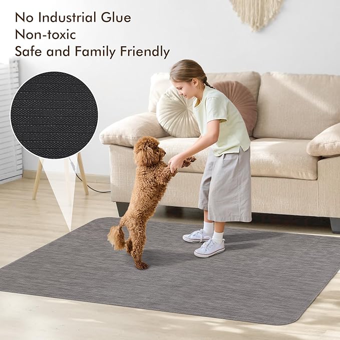 Blvornl Office Chair Mat for Hardwood Floor, 35.4"x 55" Desk Chair Mat for Hard Wood and Tile Floor, Large Anti-Slip Hard Floor Protector Rolling Chair Pad, PVC Desk Rug, Dark Grey