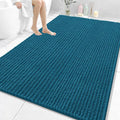 OLANLY Bathroom Rug Mat 70x46, Thick Soft and Absorbent Chenille Bath Mat, Non-Slip Rubber Backing, Machine Washable Quick Dry Bath Rugs for Tub Shower Floor, Home Decor Accessories, Peacock Blue