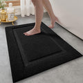 LUMI Ultra Soft Bathroom Rugs Non Slip with Rubber Backing, Absorbent Washable Bath Mat Quick Dry, Upgraded Premium Microfiber Plush Carpet for Bathtub and Shower Floor, Black, 20x32