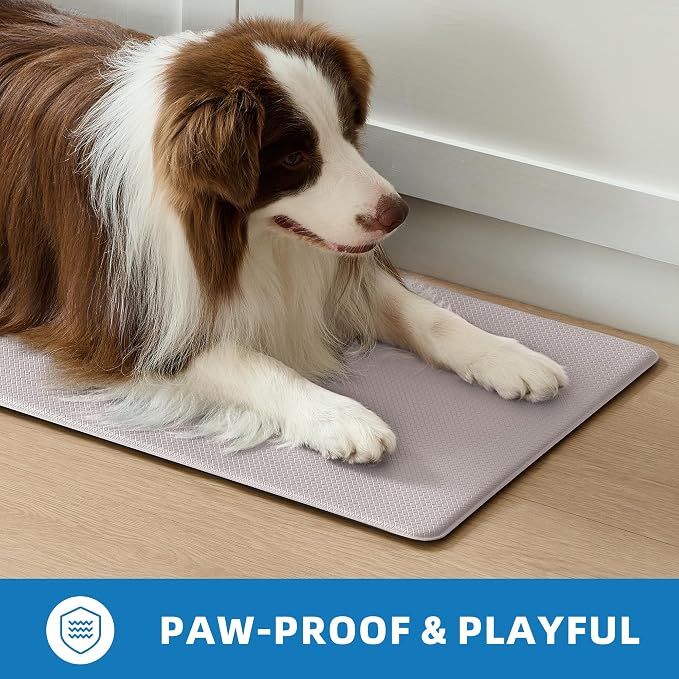 Kitchen Mats for Floor - 17"x59" Anti Fatigue Mats for Kitchen Floor - Non Slip Cushioned Rugs for Standing - Ivory