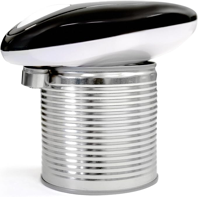 A1 Electric Can Opener – Smooth Edge Tin Opener with Easy-Touch Start & Stop, Ergonomic, Compact & Cordless Design - Black