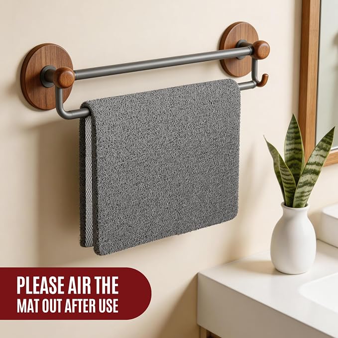 Joyhalo Shower Mat Bathtub Mat Non Slip, Bathmats Non Slip, Quick Drying Foot Scrubber Loofah Mats for Shower, Tub, Bathroom, Home, 30x17inch, Grey
