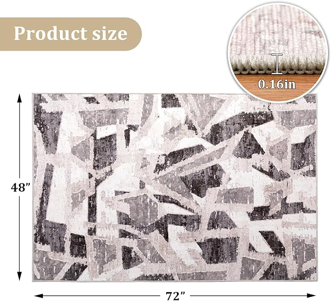 Office Chair Mat for Hardwood Floor, 72"x48" Easy Glide Computer Desk Mat Protector for Rolling Chair Under Desk Rug Nonslip Backing, Machine Wash, (Modern)
