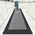 StepRite Kitchen Rugs, Kitchen Mats for Floor, 96"x20" Non-Slip Machine-Washable Kitchen Throw Rug, Absorbent Runner Rugs Office, Sink Standing Desk Mat, Decor Carpet, Black