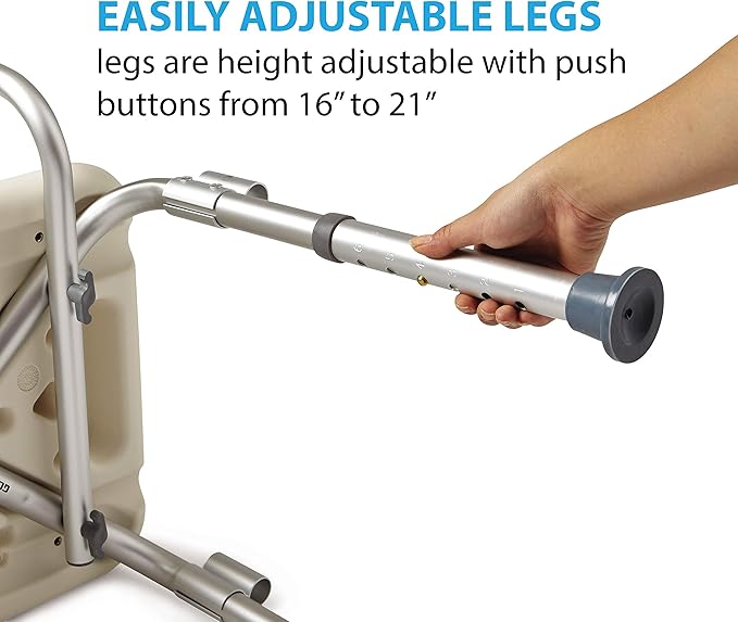 Medline Shower Chair for Elderly, Adults &Disabled, Aluminum-Heavy Duty Shower Seat with Padded Arms &Back for Inside Shower,Adjustable Height Bath Stool for Bathtub, 350 lb,Slip Resistant (Pack of 2)