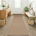 KOZYFLY Boho Runners for Hallways 2x7 ft Washable Kitchen Runner Non Slip Rubber Backed Hall Runners Cotton Entryway Runner Rugs for Indoor Backdoor Bedroom Kitchen, Orange Beige/Tan/Brown
