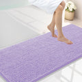 Smiry Luxury Chenille Bathroom Rugs 59x24, Extra Soft and Absorbent Shaggy Bath Mat, Machine Washable, Non-Slip Plush Carpet Runner for Tub, Shower, and Floor, Home Decor Accessories, Purple