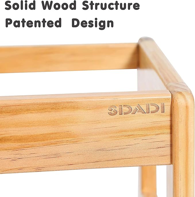 SDADI Mother's Helper Adjustable Height Step Stool Safety Counter Level Learning Toddler Tower for Kitchen and Bathroom, Natural