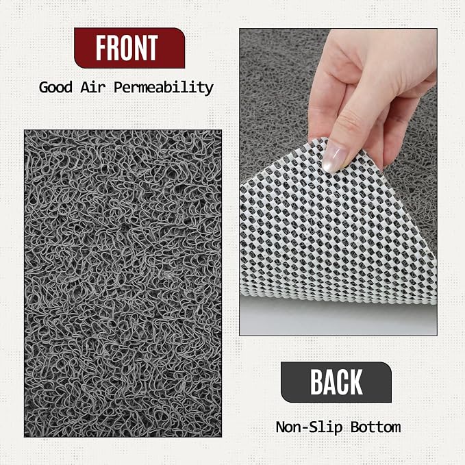 Joyhalo Shower Mat Bathtub Mat Non Slip, Bathmats Non Slip, Quick Drying Foot Scrubber Loofah Mats for Shower, Tub, Bathroom, Home, 47x16inch, Dark Grey