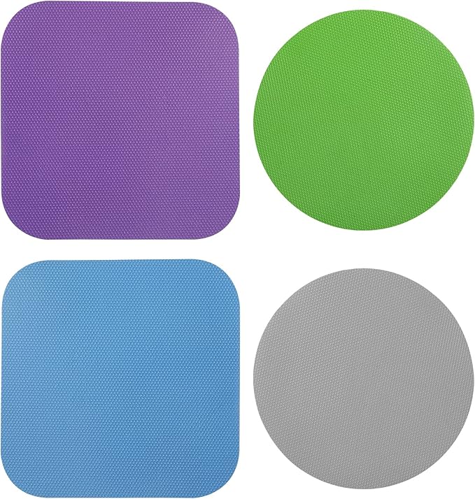 LUTER 4pcs Jar Opener, Rubber, Multi-function Silicone Bottle Opener for Seniors with Weak Hands Lid Cap Gripper Pads Kitchen Coasters Gadgets(Blue, Green, Gray, Purple)