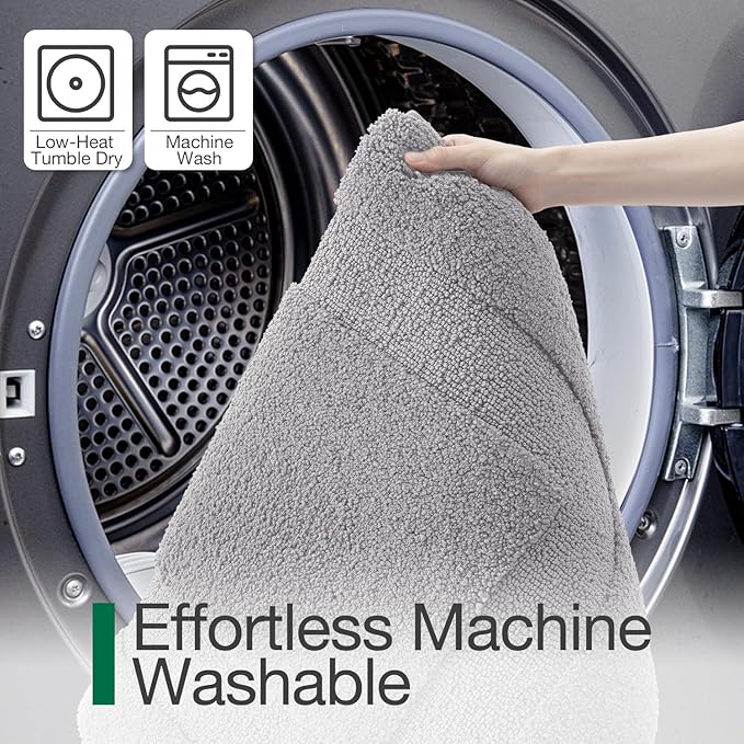 LUMI Ultra Soft Bathroom Rugs Non Slip with Rubber Backing, Absorbent Washable Bath Mat Quick Dry, Upgraded Premium Microfiber Plush Carpet for Bathtub and Shower Floor, Grey, 16x24
