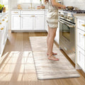 KIMODE Anti Fatigue Mats for Kitchen Floor, Farmhouse Kitchen Runner Rugs 24"x59", Non Slip Kitchen Mats for Floor, Padded Kitchen Floor Mats, Light Brown Rugs for Kitchen Floor Sink Laundry Office