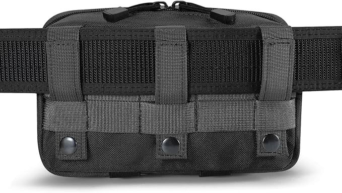 FRTKK Tactical Molle Admin Pouch Utility Laser Cut EDC Tool Pouch Bag Horizontal Modular Pouches Include US Flag Patch and Keychain