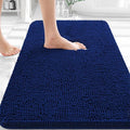 OLANLY Bathroom Rugs 32x20, Extra Soft Absorbent Chenille Bath Rugs, Rubber Backing Quick Dry, Machine Washable Bath Mats for Bathroom Floor, Tub and Shower, Home Decor Accessories, Navy