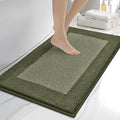 anllugs Bathroom Rugs 20" x 30", Non-Slip Extra Soft Absorbent Bath Rugs, Machine Washable Quick Dry Bath Mats for Bathroom Floor, Shower, Bathtub and Sink, Olive Green & Green