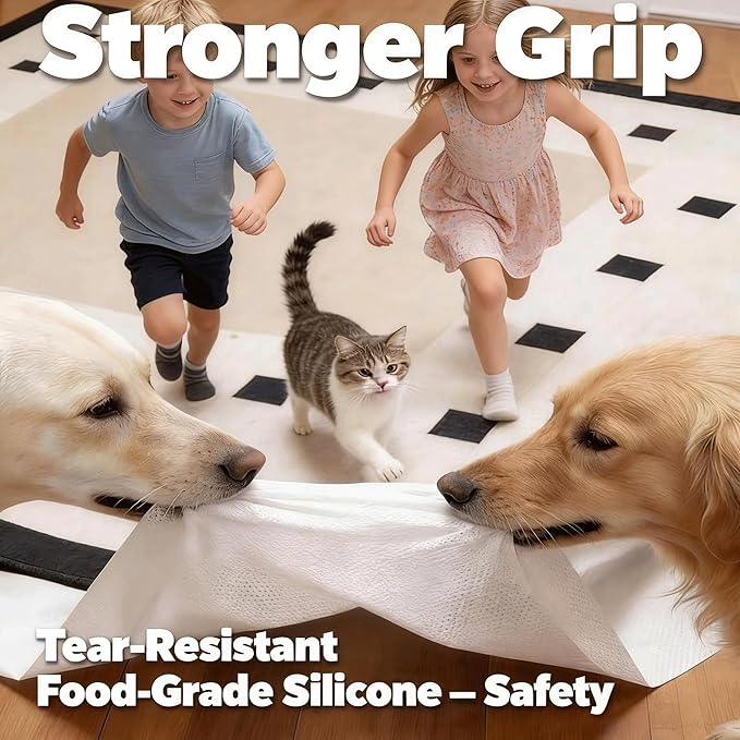 Mayhawk Non-Slip Rug Gripper Pad: Vacuum Tech for Stronger Grip, Adhesive and Residue-Free Silicone, Safe for Hardwood Tile & LVP, BPA-Free, Machine Washable, Odorless Tear-Resistant, 2x3 Ft Thin