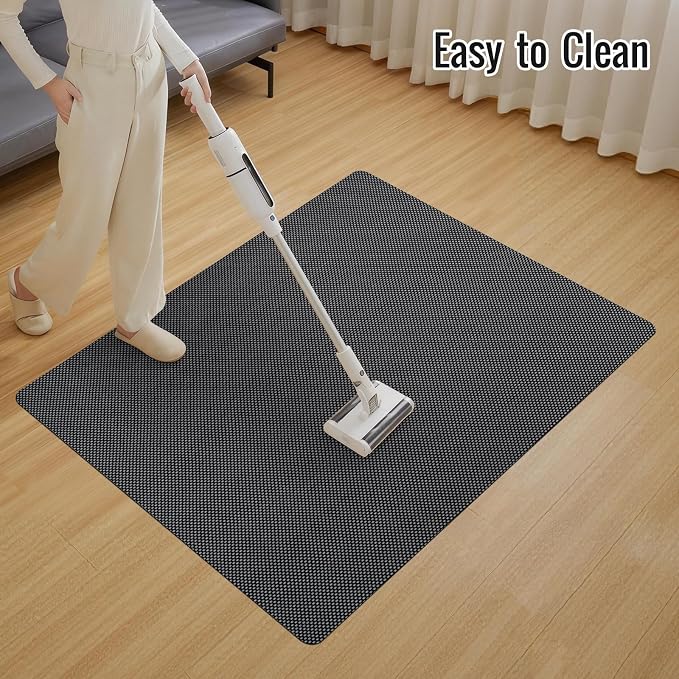 Office Chair Mat for Hard Floors,48"x55" Anti-Slip Waterproof Hardwood Floor Chair Mat,Heavy Duty Floor Protector Rolling Chairs for Home Office(Grey)