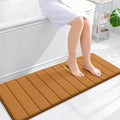 OLANLY Memory Foam Long Bathroom Rugs Runner 47x17, Super Soft Absorbent Bath Mat, Quick Dry, Machine Washable Shower Floor Rugs, Bathmat Carpet, Bathroom Home Decor Accessories, Ochre