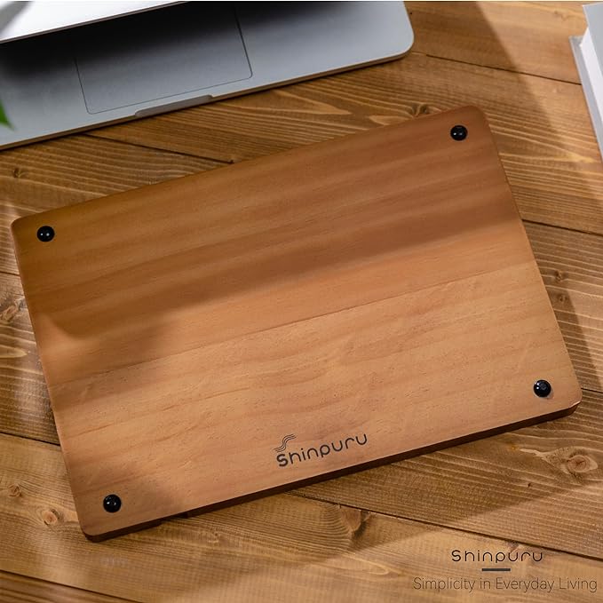 Shinpuru Wooden Valet Tray for Men, Nightstand Organizer with Leather Inlay, EDC Essentials Catchall Tray for Keys, Phone, Wallet, Watch, Earbuds - Bedside Desk Entryway Tray (Wood)