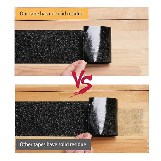 Grip Tape - Heavy Duty Non Skid Tape High Traction 80 Grit Non Slip for Stairs Outdoor/Indoor, Waterproof Stairs Non Skid Treads, Durable Triple Layer Adhesive 2 Inch x 20 Ft - Black