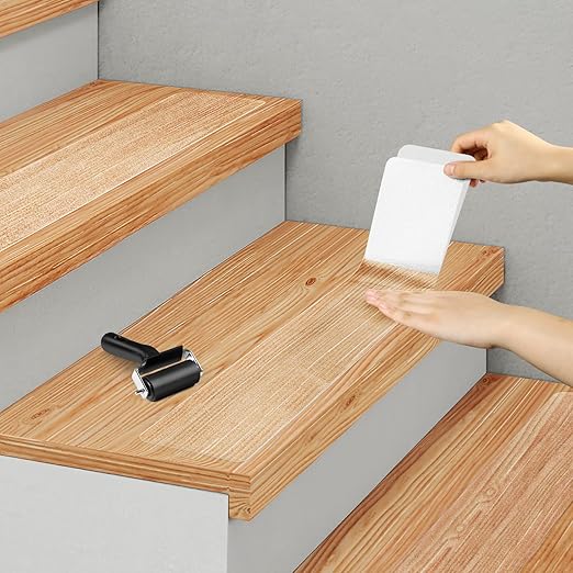 SMILOOL Clear Non Slip Stair Treads for Wooden Steps Indoor 15 Pack 4" x 28" Pre-Cut Anti Slip Stair Strips for Wood Stairs, Grip Tape Transparent Step Tread Grips for Dogs Kids and Pets, Waterproof
