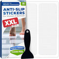Clear Bloom XXL Anti Slip Shower Stickers 12 PCS, White Non-Slip Shower Strips for Adults, Premium Adhesive Bath Tub Stickers