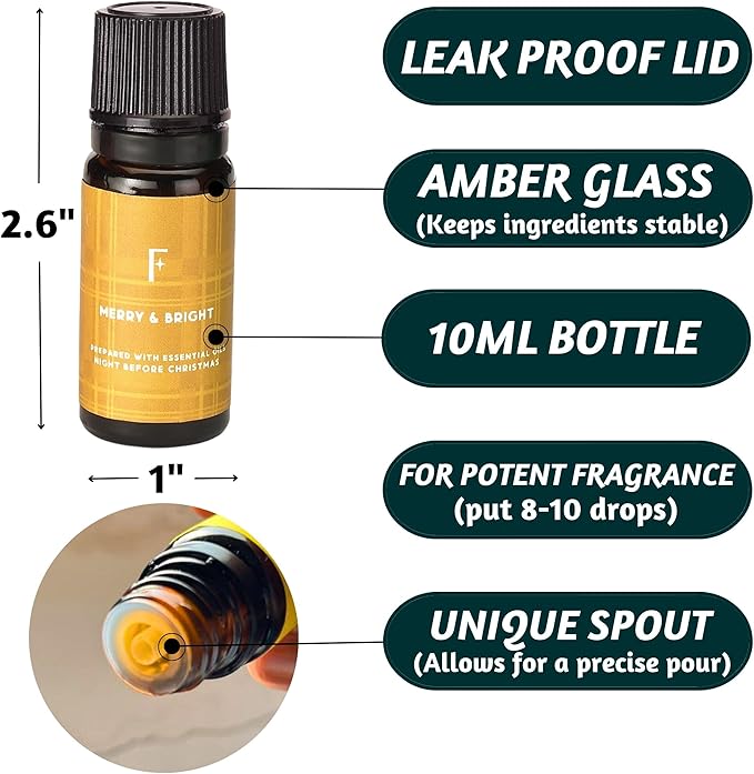 Folkulture Essential Oils Set for Diffuser | Set of 6 Cozy Aromatherapy Oils for Home | Peppermint, Candy, Apple Tart, Cranberry & Vanilla Fragrance Oils | Relaxation & Home Ambience | Sweet Treat