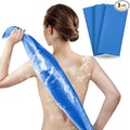 ARCH&M Exfoliating Shower Towel – 35-Inch Japanese-Style Back Scrubber for Shower, Textured Poly Nylon Body Exfoliating Washcloth for Back Acne, KP & Ingrown Hairs, Quick-Dry, 3 Pack (Navy-Blue x 3)