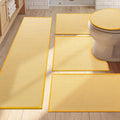 YIHOUSE Thin Bath Mat Yellow Bathroom Rugs Sets 5 Pieces, Non Slip Absorbent Bath Mats Quick Dry, Woven Braided Rugs Washable, Rubber Tapetes para Baño for Bathroom Toilet,Bathtub