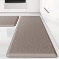 Kitchen Mat [2 PCS] Cushioned Anti-Fatigue Floor Mat Water Resistant Non-Skid Ergonomic Comfort Foam Rugs Standing Mat for Kitchen Floor Office Sink Laundry(Khaki)