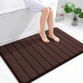 OLANLY Memory Foam Bath Mat 44x32, Super Soft Absorbent Bathroom Rugs, Quick Dry, Machine Washable Shower Floor Rugs, Bathmat Carpet, Bathroom Home Decor Accessories, Brown