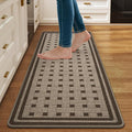 Kitchen Mats for Floor, 17''x47'' Washable Absorbent Non Slip Kitchen Mat, Braided Kitchen Runner Rug, Kitchen Sink Rug, Brown