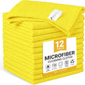 SIFANGKE Microfiber Cleaning Cloth, 12 Pack Yellow Cleaning Rags for Housekeeping, Reusable Microfiber Towels for Car, Kitchen, Bathroom and Household Cleaning Supplies, 11.8"X11.8"