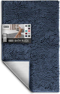 Hearth & Harbor Bathroom Rugs, Chenille Bath Mat - Machine Washable Bath Mats for Bathroom Non-Slip Backing Rubber, Quick Dry Bathroom Mat