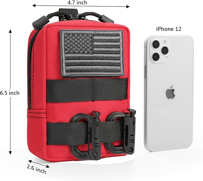 FRTKK 2 Pack Molle Pouches - Tactical Compact Water-Resistant EDC Pouch Bag Small Utility Pouch