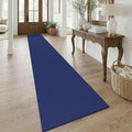KOZYFLY Braided 2.5'x18' Runners Rugs for Hallway, Extra Long Washable Runner Rug, Woven Non Slip Kitchen Runner, Cotton Entryway Rug, Floor Carpet for Entry, Aisle, Hall, Royal Blue/Navy