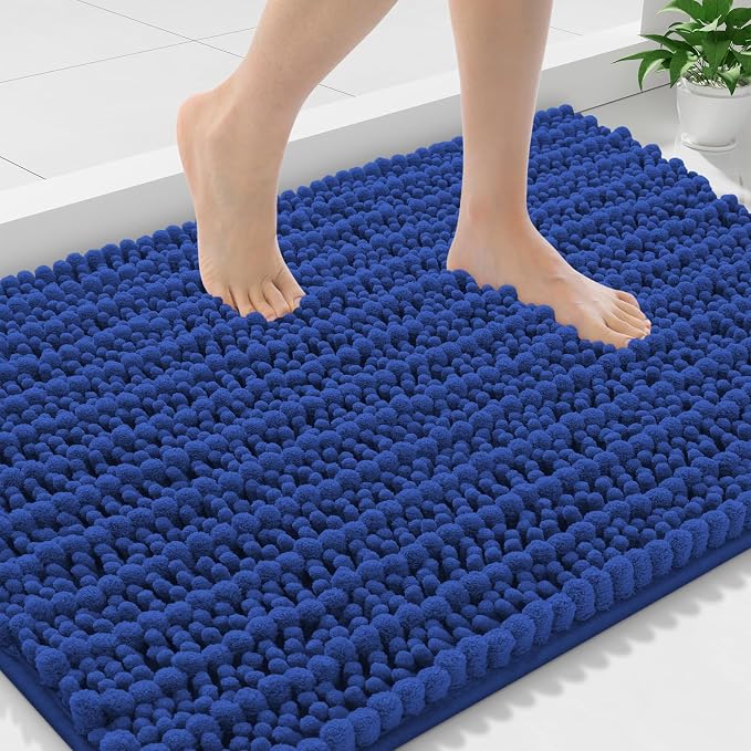 Smiry Bathroom Rugs Mat 36x24, Extra Soft Absorbent Chenille Bath Rugs, Non Slip Rubber Backing Machine Washable Quick Dry Bath Mats for Bathroom Floor, Tub, Shower, Home Decor Accessories, Royal Blue