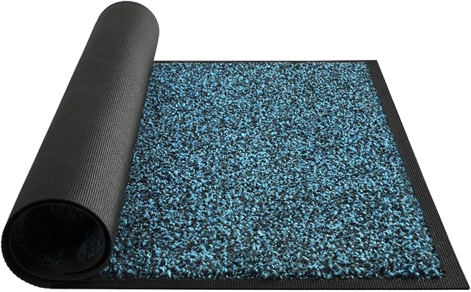 Mibao Front Door Mat Indoor Entrance,36" x 24", Dirt Trapper Welcome Mat for Outdoor Indoor, Non-Slip Waterproof Doormat, Durable Machine Washable Low Profile Entry Rug for Back Door Outside,Grey