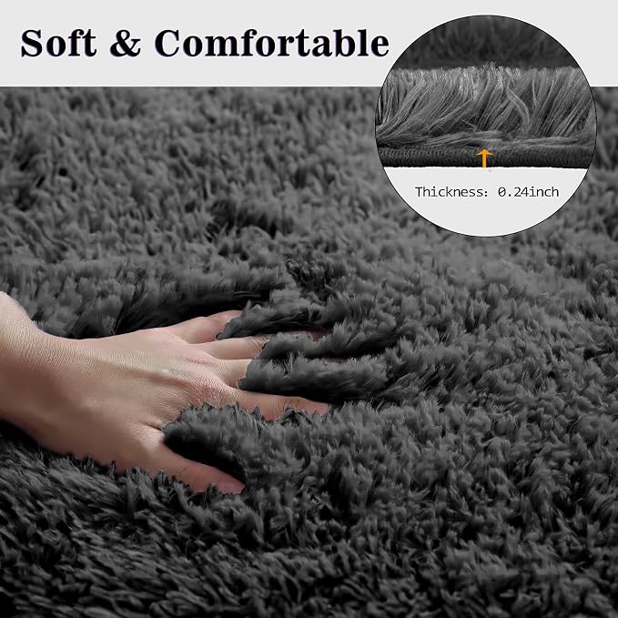 Black Bathroom Rugs Sets 3Piece Bath Mat Solid Bath Rug Floor Mats Washable Shower Rug with U-Shaped Contour Rug Toilet Lid Cover