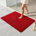 TYUU Large Bathroom Rugs, Ultra Soft Super Absorbent Bath Rugs Non Slip Washable Quick Dry Bath Mat with Rubber Backing for Bathroom Floor, Shower, or Sink, Red 3' x 4'