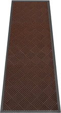 Indoor Outdoor Door Mat, 6’x 2' Doormat for Entryway, Rubber Backing Non Slip Front Door Mat Outside Entrance, Super Absorbent Commercial Floor Mat for Home Office, Brown