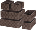 Posprica Woven Baskets, Storage Baskets for Organizing (Set of 8), Cube Baskets Bin Container Matching Storage Boxes Organizers for Pantry, Office, Shelves, Media-room